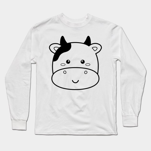 Head of Cow for Boy Girl Men Women - Cows Head Long Sleeve T-Shirt by samshirts